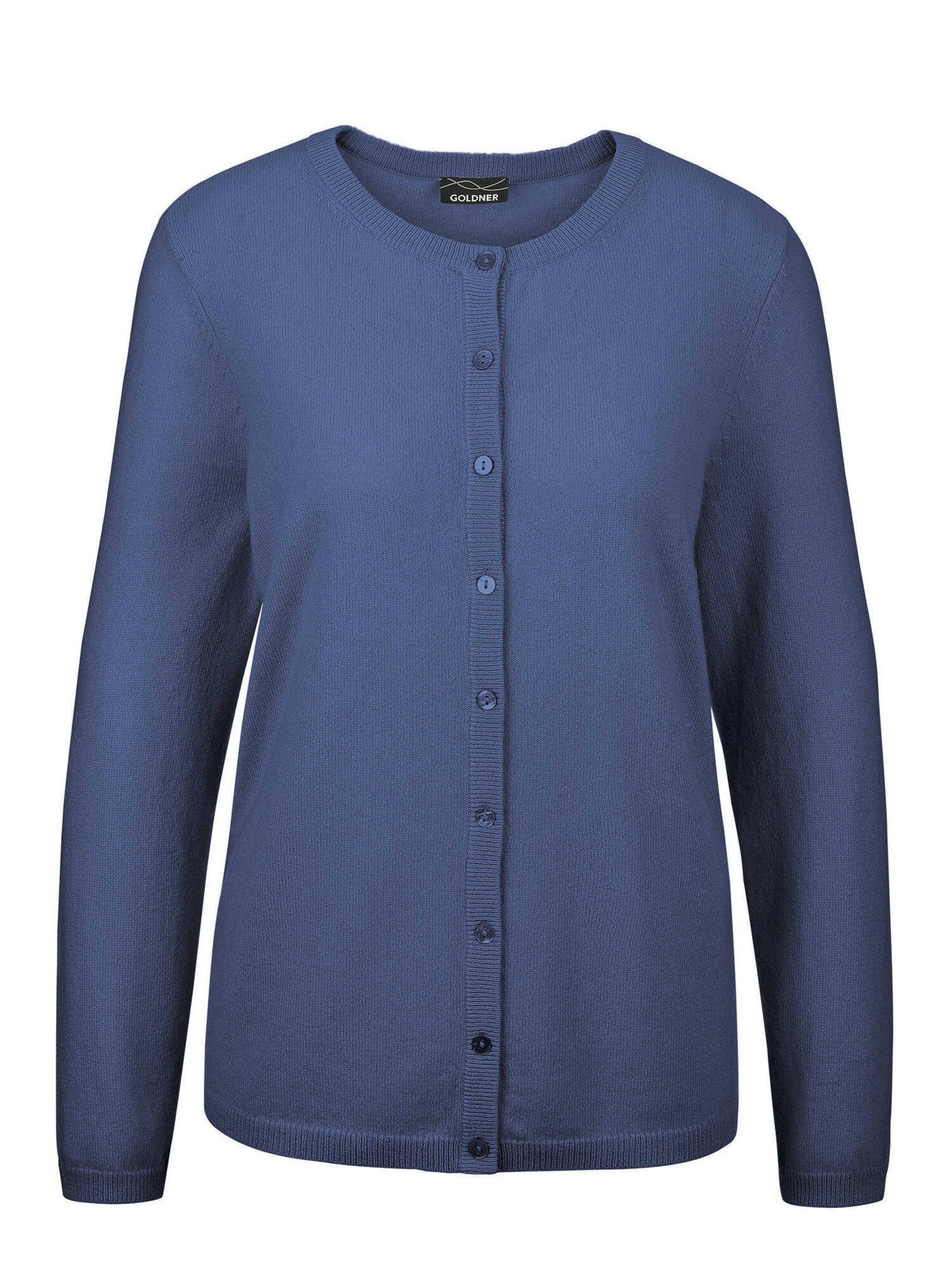 Goldner Pullover in Blau: Vorderseite