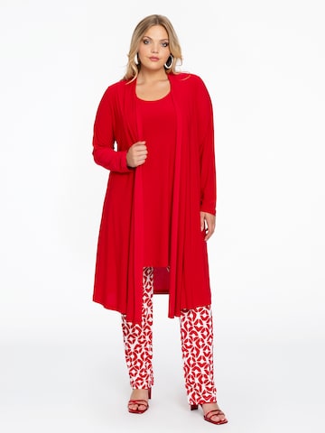 Coupe slim Pantalon 'Print' Yoek en rouge