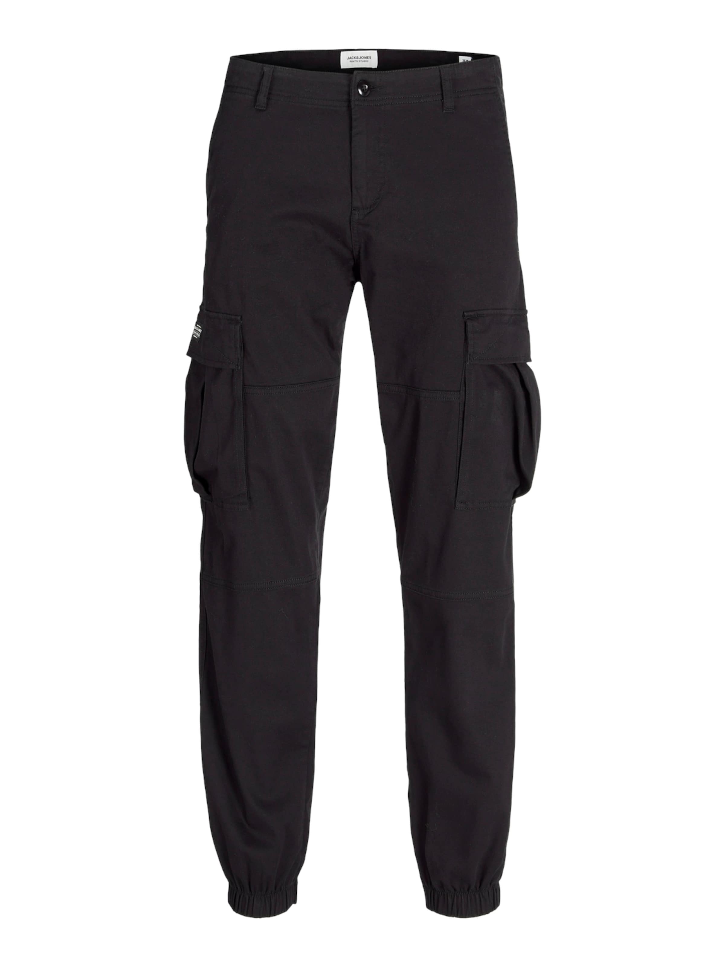 Pantalon cargo JACK & JONES en noir : devant