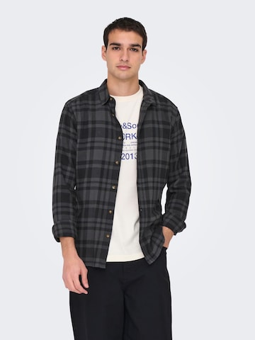 Only & Sons Slim fit Overhemd 'ONSGUDMUND' in Zwart: voorkant