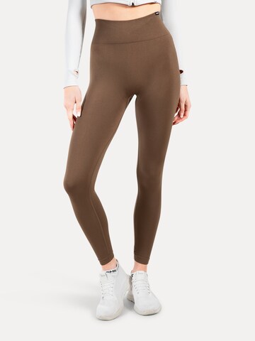 Effilé Leggings ' Fenja ' Smilodox en marron : devant