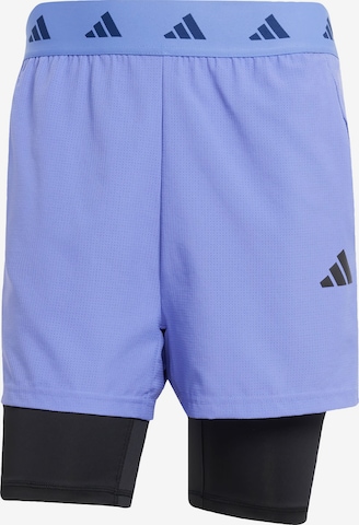 Pantaloni sport 'Gym+' de la ADIDAS PERFORMANCE pe albastru: față