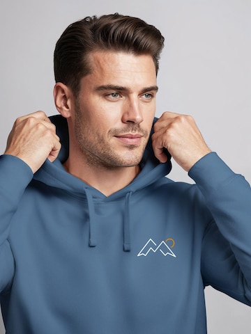 Neverless Sweatshirt 'Mountain Lineart' in Blue