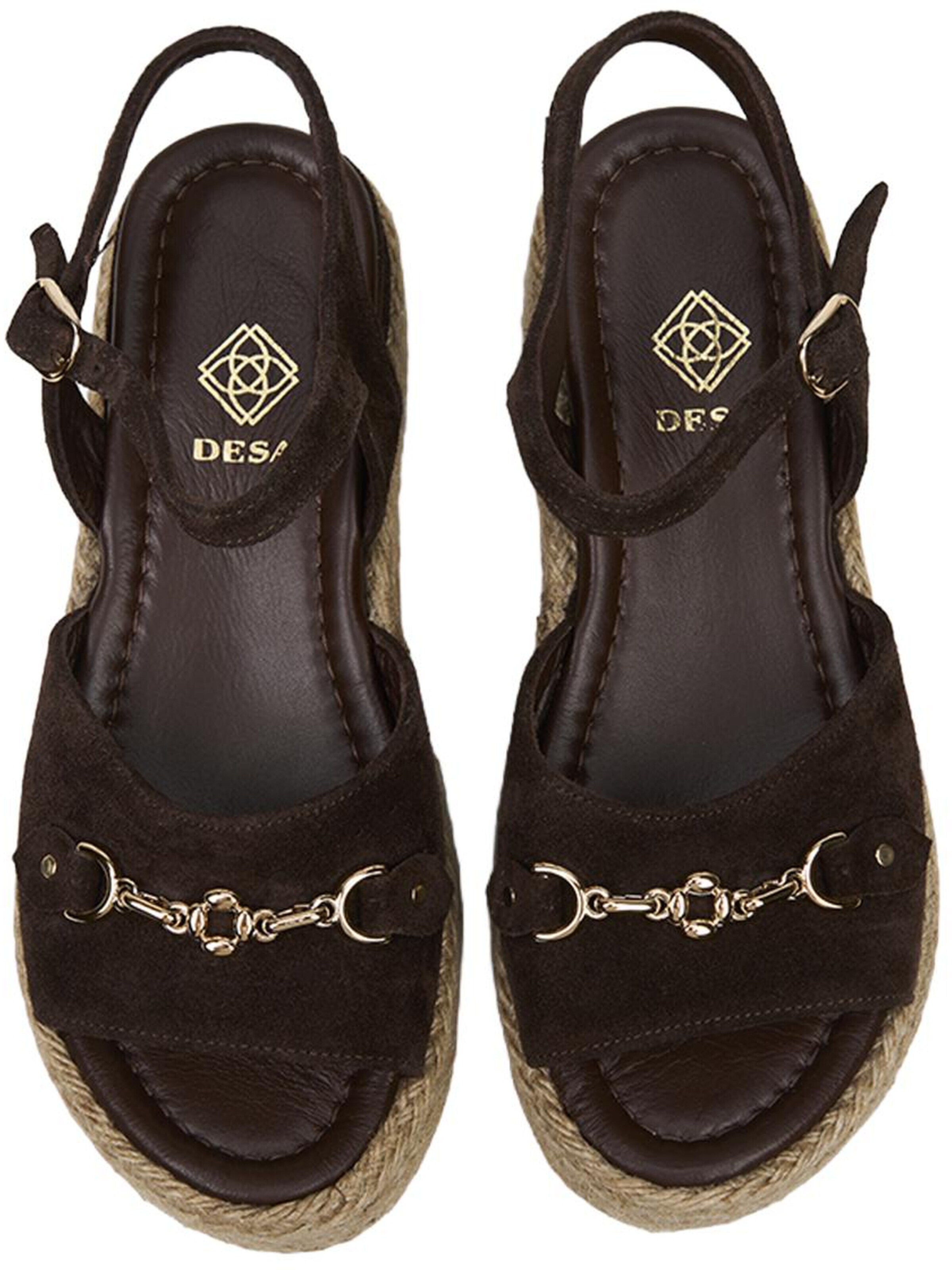 Sandales 'Keilsandalen' Desa en marron