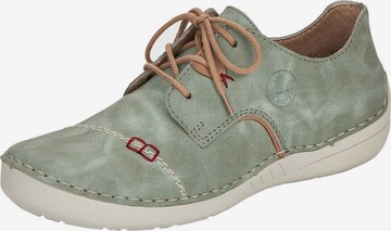 Chaussure de sport à lacets Rieker en vert : devant
