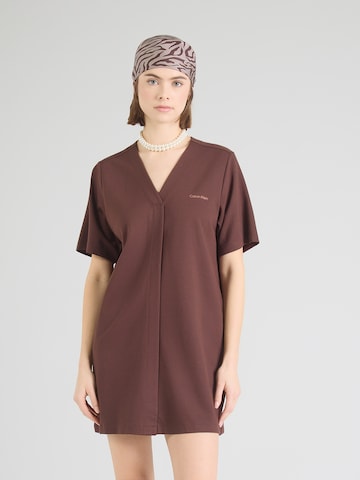 Calvin Klein Jeans Φόρεμα 'PUNTO MILANO' σε καφέ: μπροστά