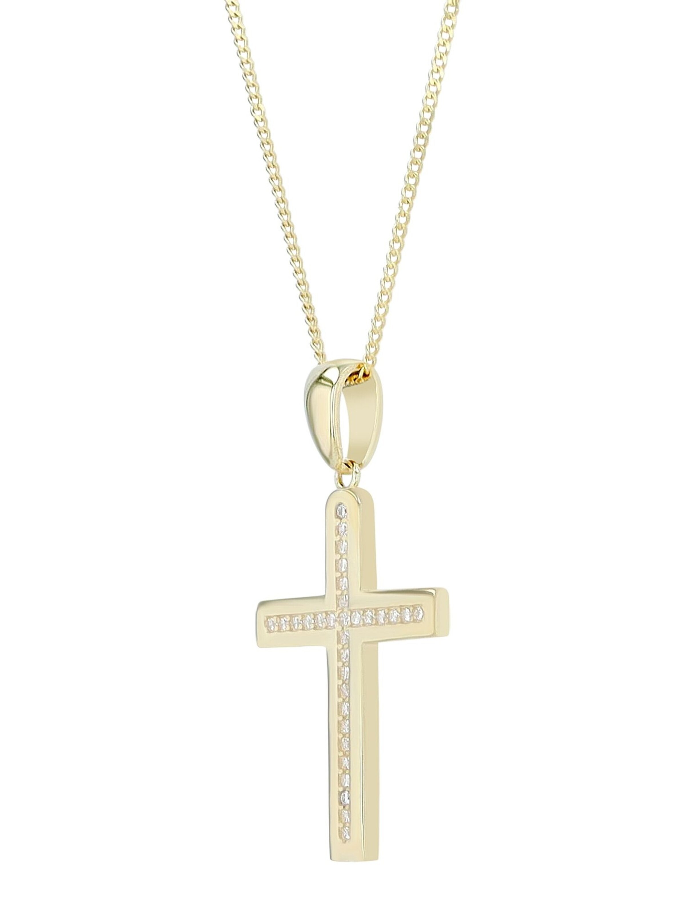 Akzent Pendant '"Yuna" aus 925 Sterlingsilber, rhodiniert, langlebig' in Gold: front