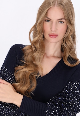 DreiMaster Klassik Gebreide jurk in Blauw