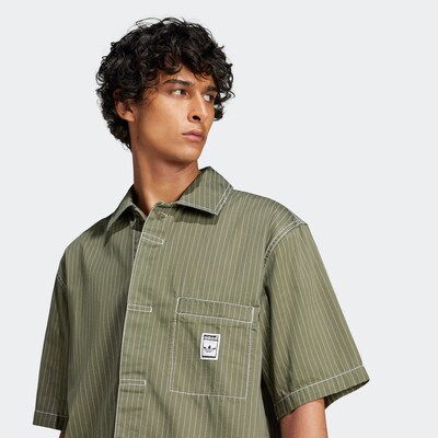 ADIDAS ORIGINALS Button Up Shirt in Green / White, Item view