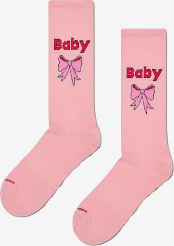 Calzino 'Baby Sneaker Sock Pink' di Happy Socks in rosa: frontale