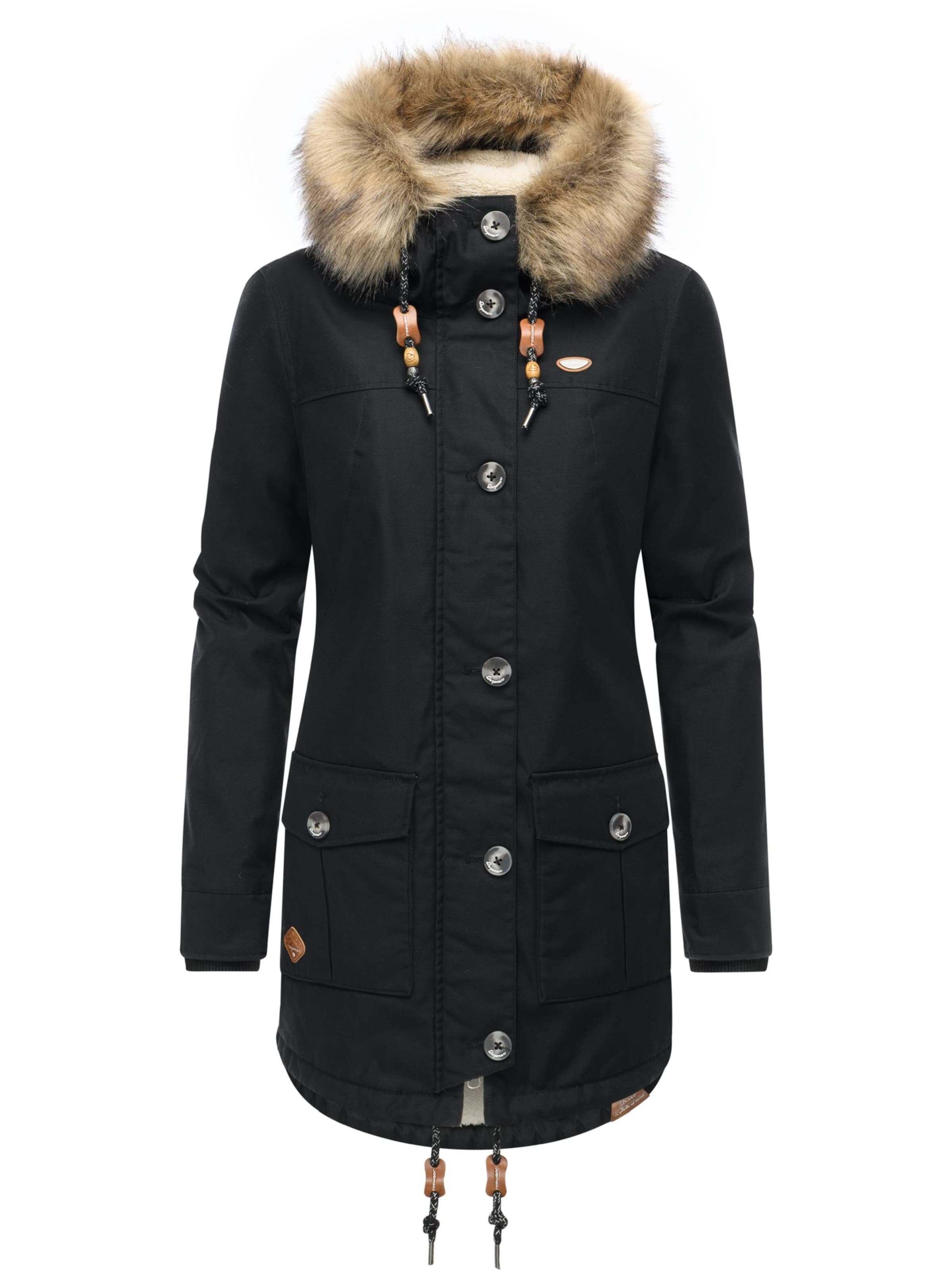 melns Ragwear Ziemas jaka 'YOUMODO': no priekšpuses