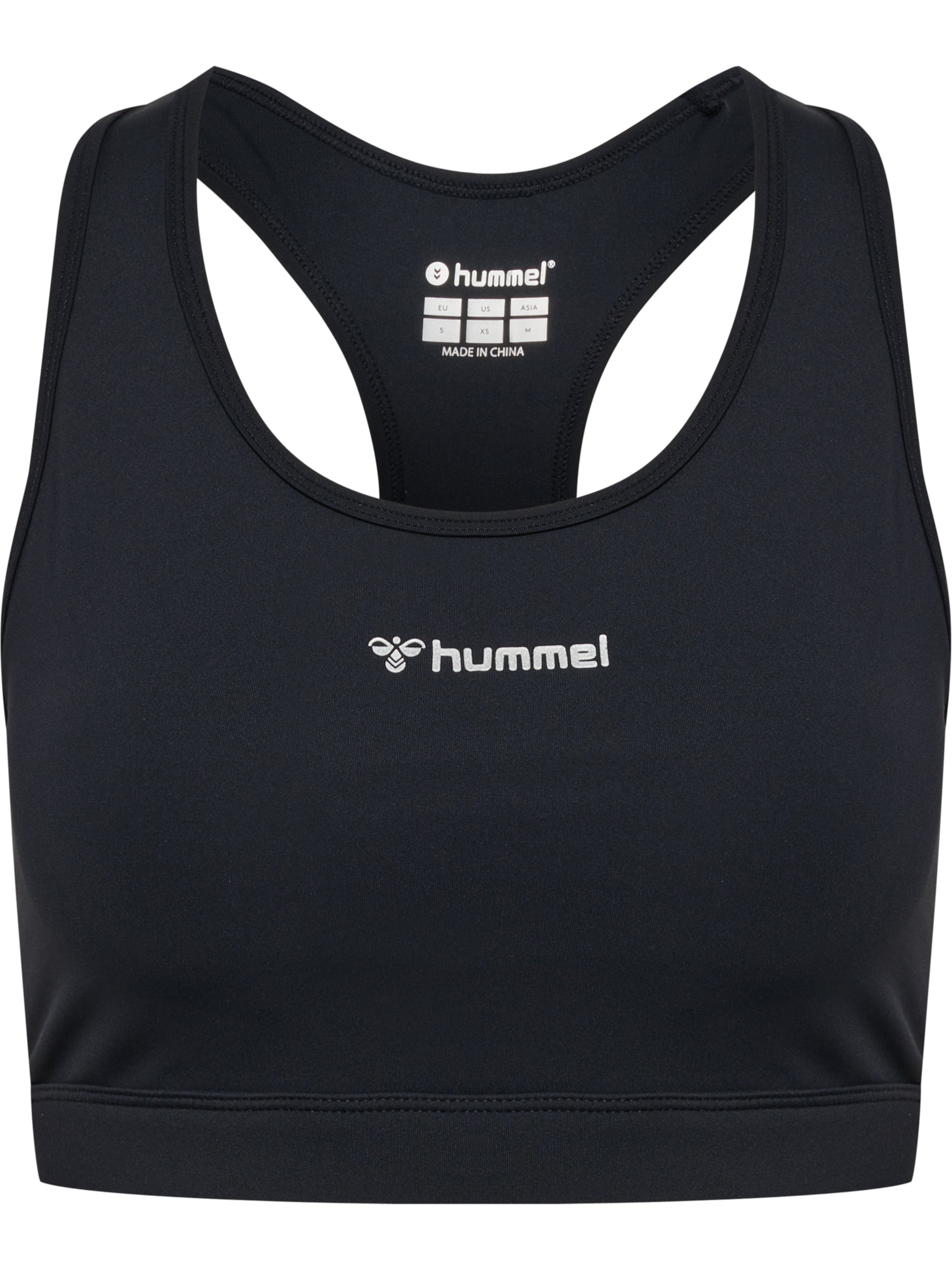Hummel Bustier Sport-BH in Schwarz: Vorderseite