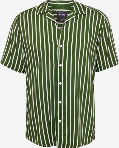 Only & Sons Camisa 'WAYNE' em verde escuro / branco, Vista do produto