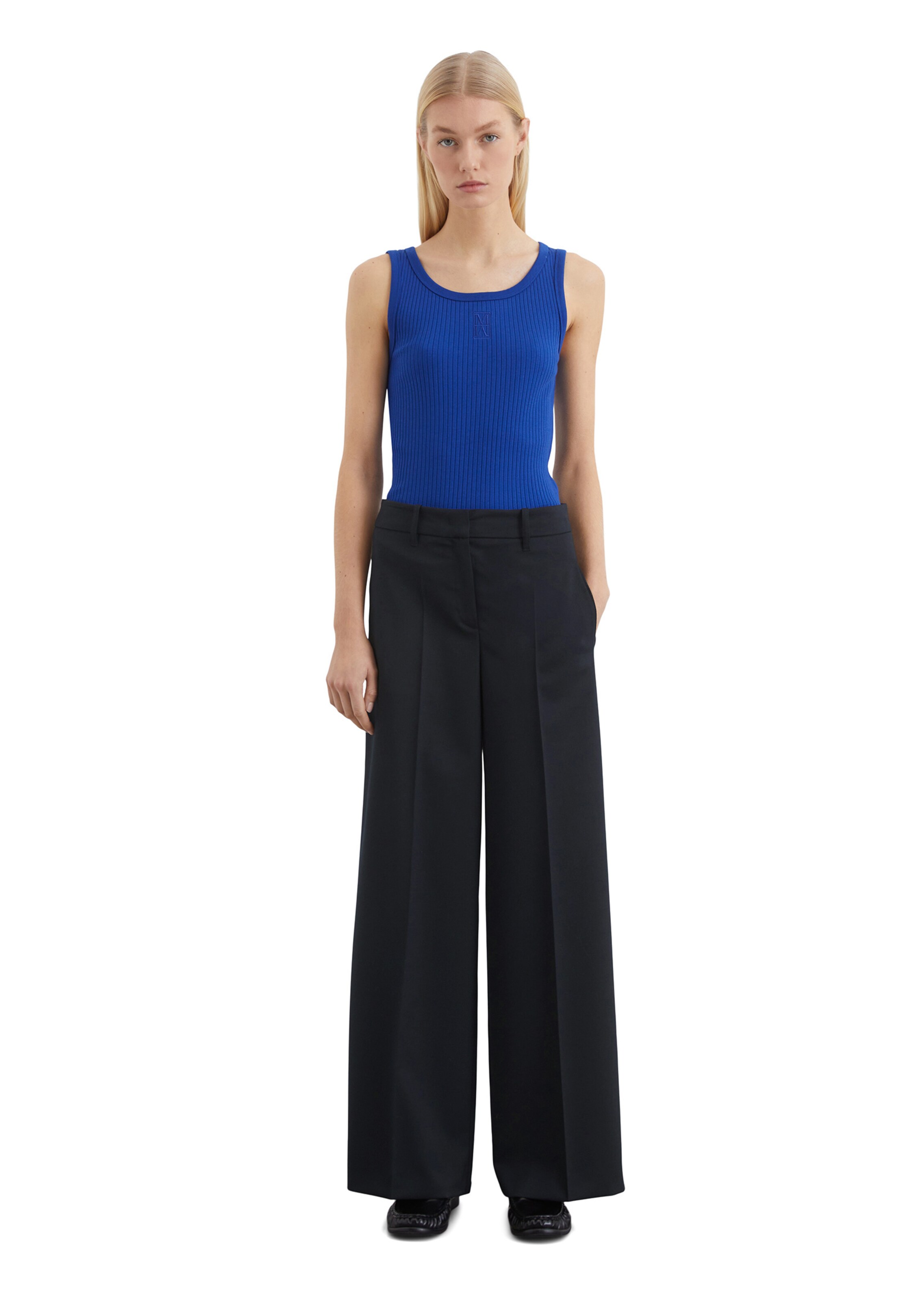Marc O'Polo Wide Leg Hose in Blau