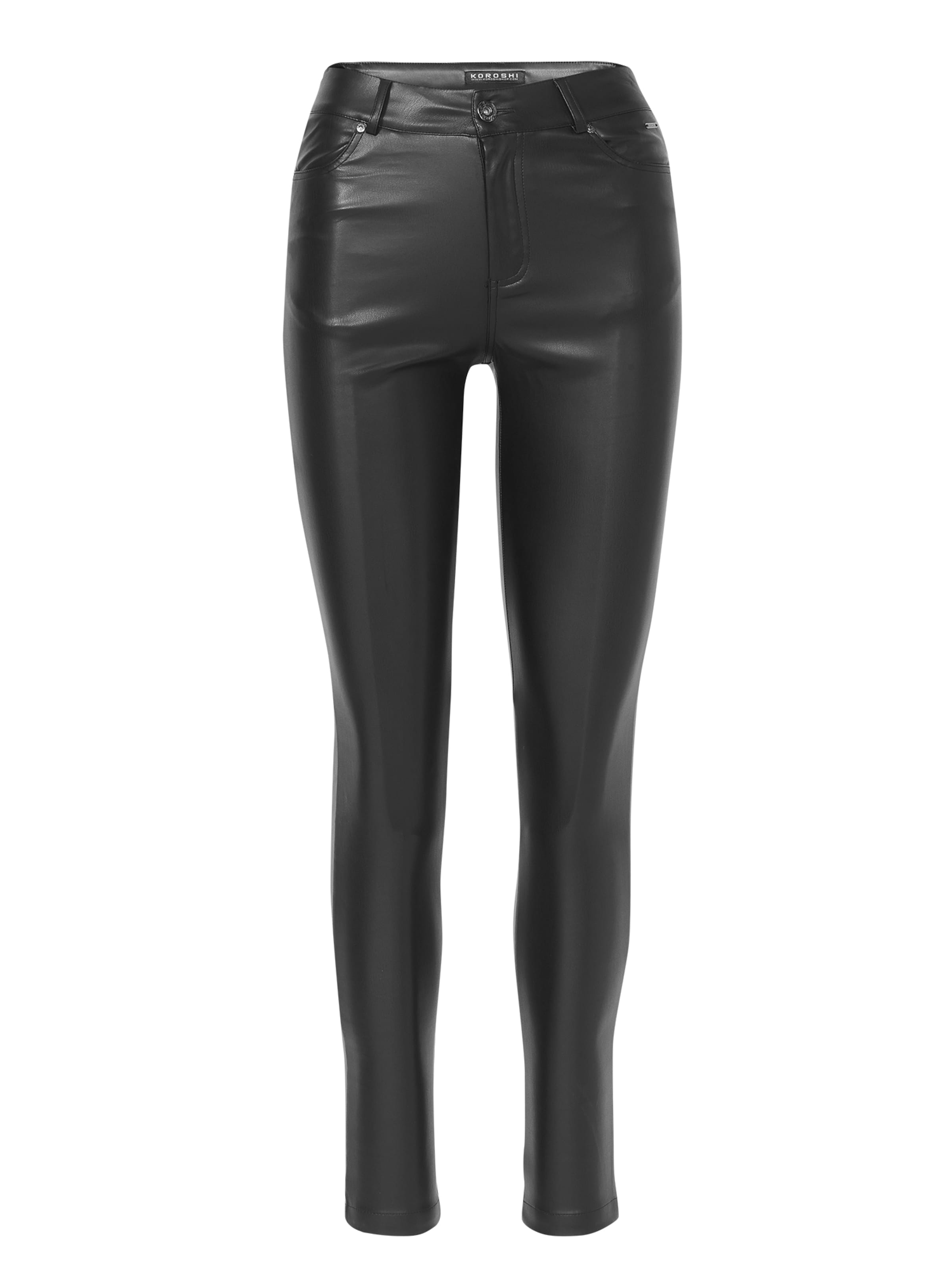 KOROSHI Skinny Fit Панталон в черно: отпред