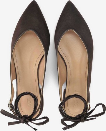 Kazar Ballet Flats with Strap in Brown