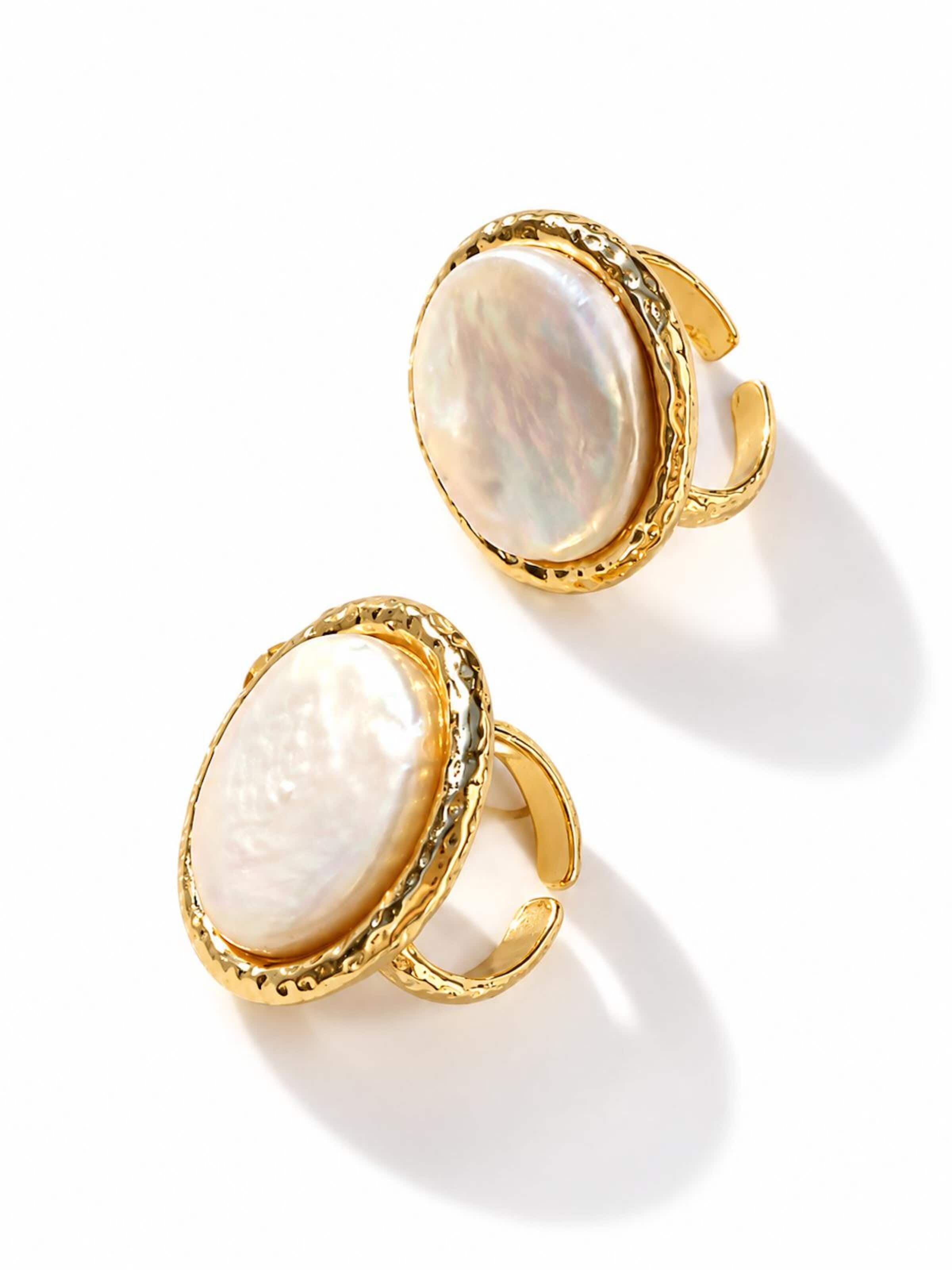 LanLivia - Anillo 'Vintage Mother of Pearl' en oro