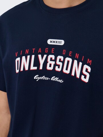 Only & Sons T-Shirt 'LENNY LIFE' in Blau