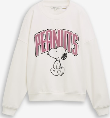 Sweat-shirt 'Snoopy' TOM TAILOR DENIM en blanc : devant