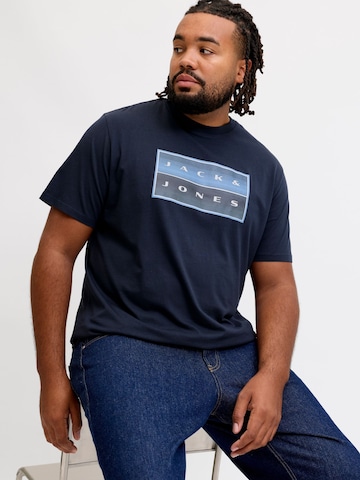 T-Shirt 'JCOFUSION' Jack & Jones Plus en bleu
