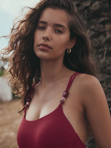 Next Bustier Badeanzug in Rot