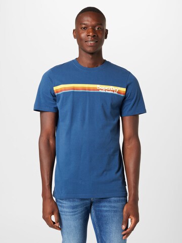 Superdry T-Shirt in Blau: predná strana