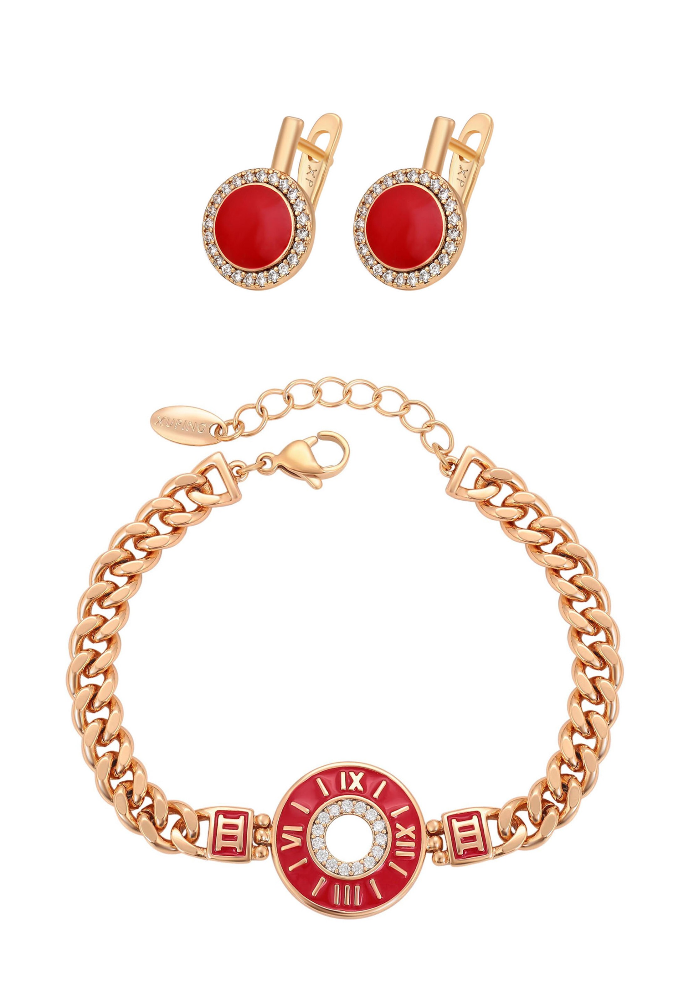 faina Jewelry Set in Gold: front