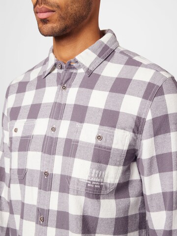 MUSTANG Regular fit Button Up Shirt 'Clemens' in Purple