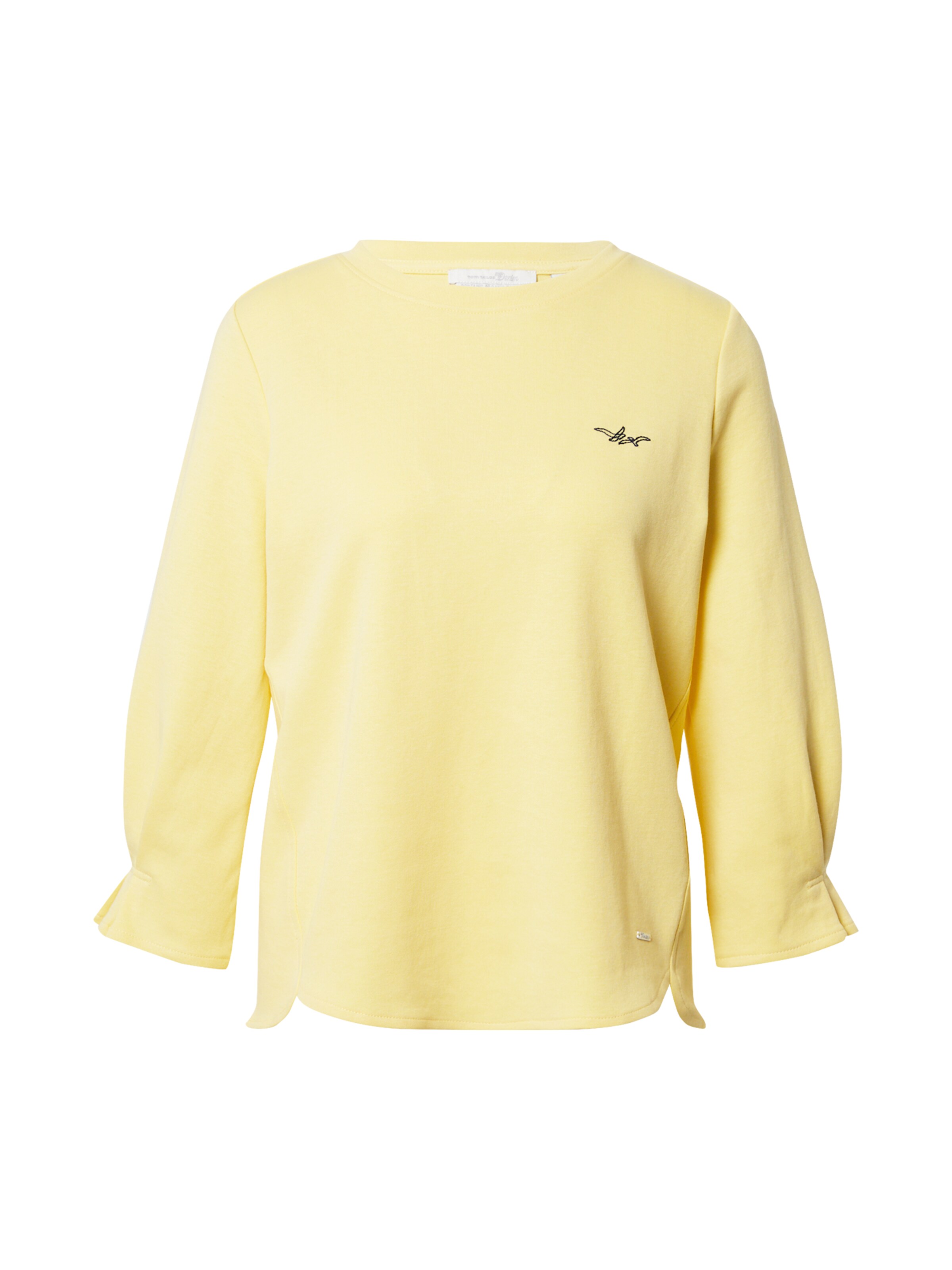 pastel yellow sweatshirt