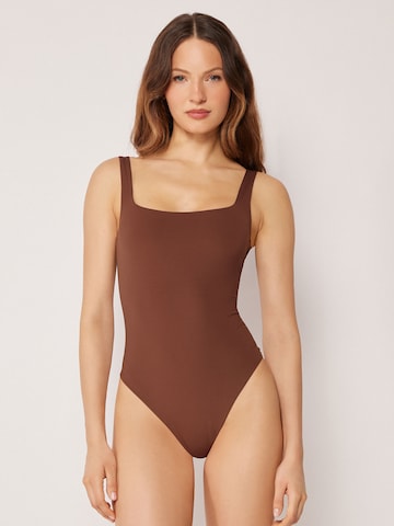 CALZEDONIA Bandeau Badeanzug 'Premium Fit' in Braun: Vorderseite