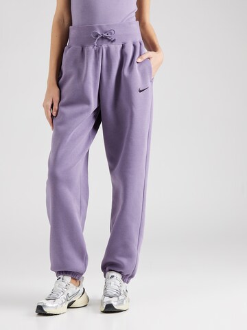 Nike Sportswear Tapered Trousers 'PHOENIX FLEECE' in Purple: front