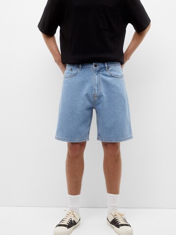 Pull&Bear Loosefit Shorts in Blau: predná strana