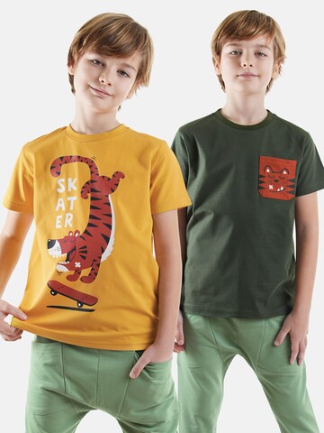 T-Shirt 'Skater' Denokids en jaune : devant