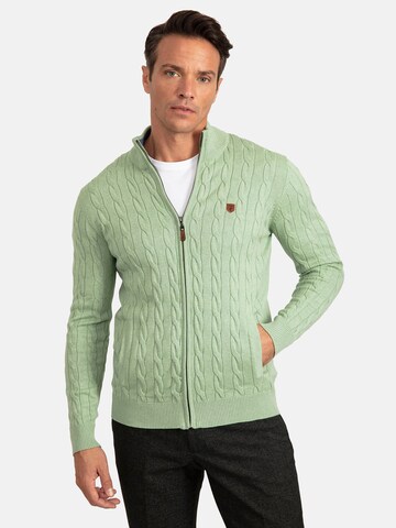 Jacey Quinn Knit Cardigan in Green: front