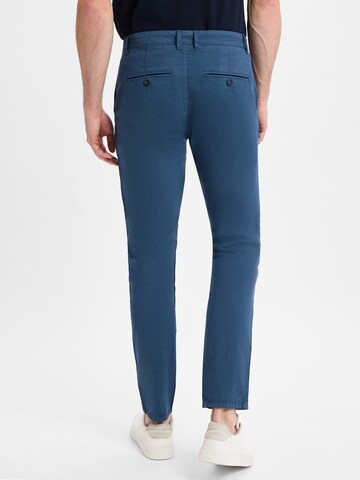 Nils Sundström Regular Chino Pants ' Matt ' in Blue