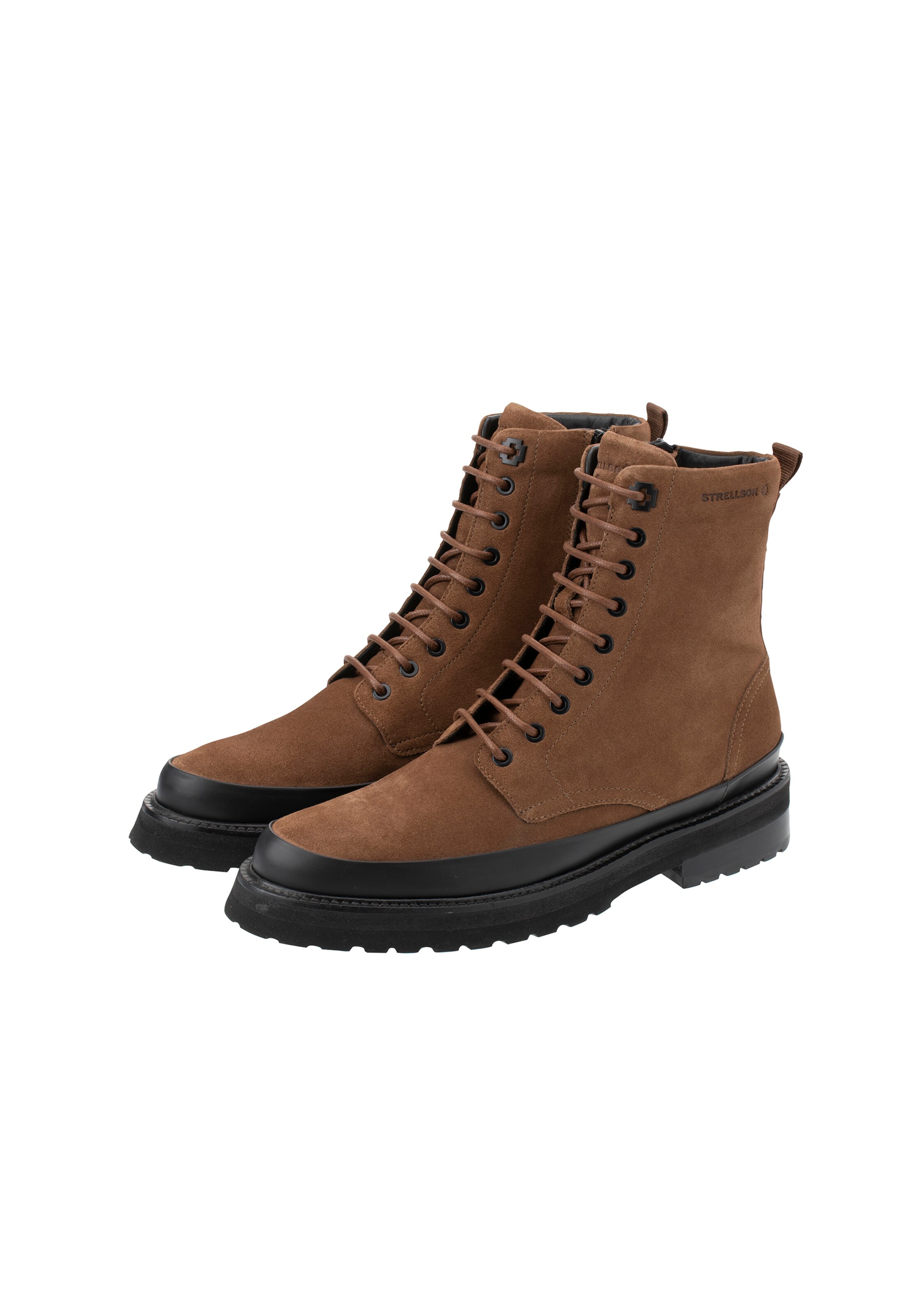 STRELLSON Lace-up boots 'Epsom Nimonico' in Brown