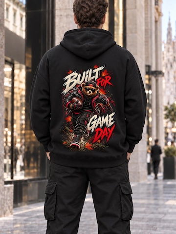 LUNØIR StudioSweater majica 'BOSS Football Game Ready' - crna boja