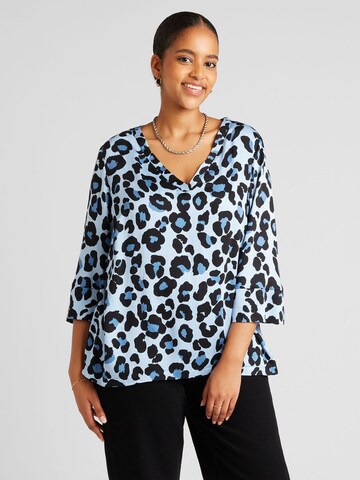 EVOKED Blouse 'CORBA' in Blauw: voorkant