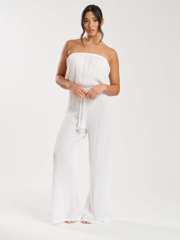 South Beach Jumpsuit in Wit: voorkant