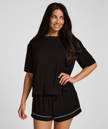 Hunkemöller Slaapshirt in Zwart: voorkant