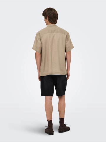 Only & Sons Comfort fit Koszula 'ONSLaurence' w kolorze brązowy