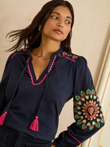 love & roses Blouse in Blue