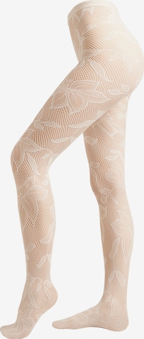 CALZEDONIA Strumpfhose 'MACRO FLORAL' in Weiß: Vorderseite