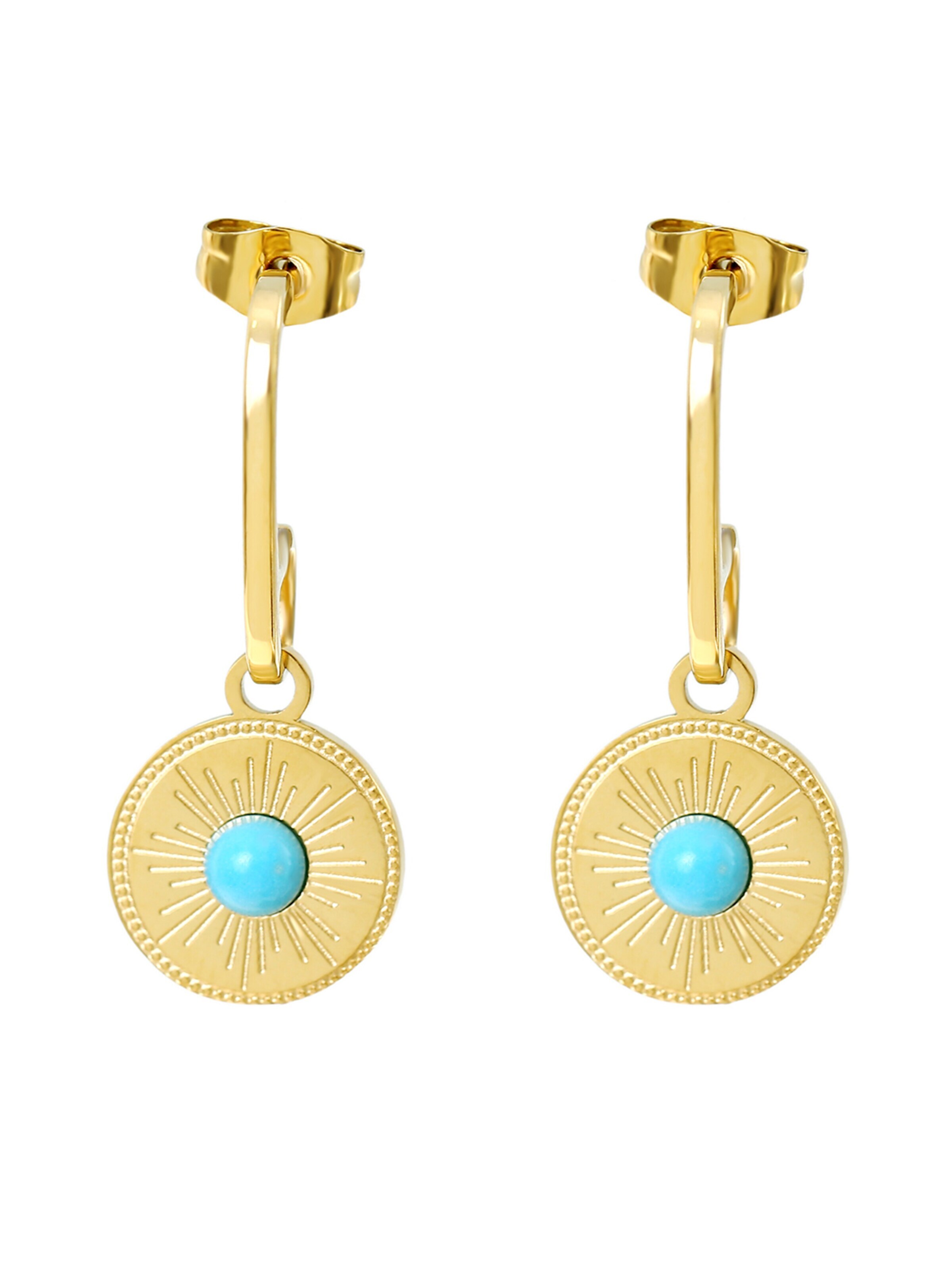 Made by Nami Ohrringe 'Medaillon'‌‌ in Gold: Vorderseite