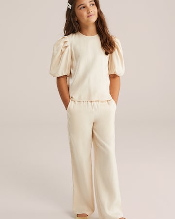 Wide Leg Pantalon WE Fashion en beige