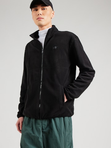 4F Funktionsfleecejacke in Schwarz: Vorderseite