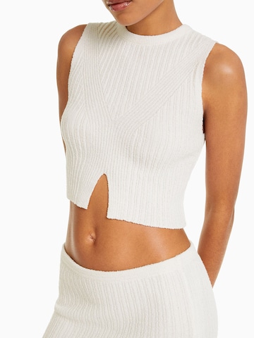 Bershka Gebreide top in Beige