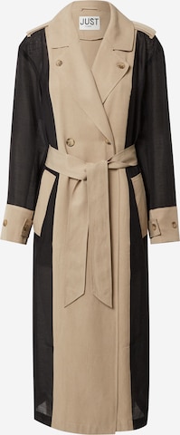 JUST FEMALE Between-seasons coat 'Dover' in Black: front