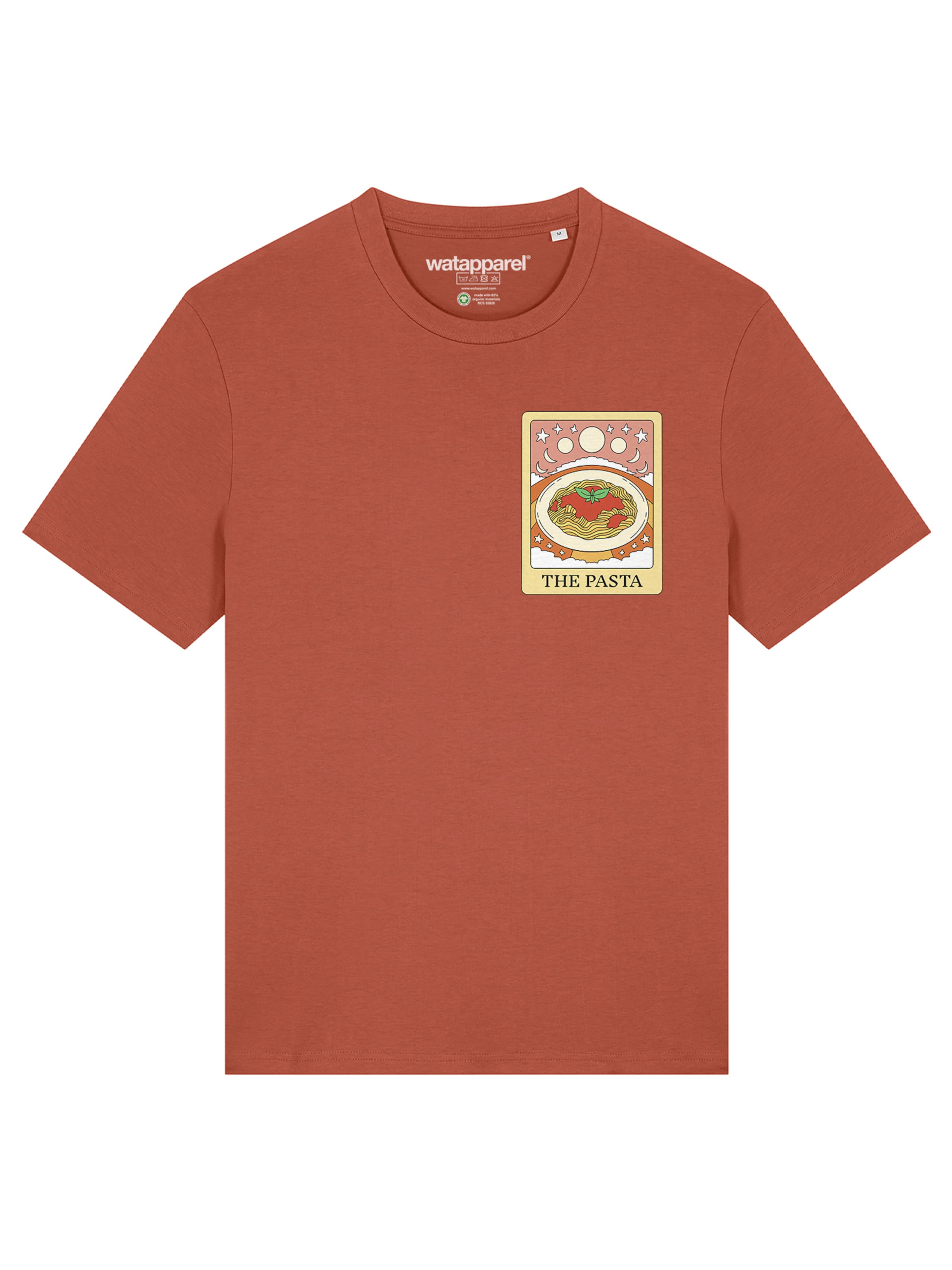 T-Shirt 'Tarot The Pasta' Watapparel en rouge : devant