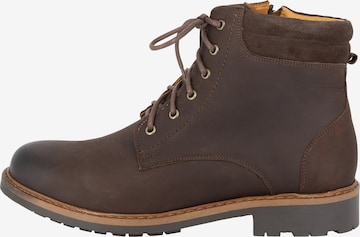 DreiMaster Vintage Lace-Up Boots in Brown: front